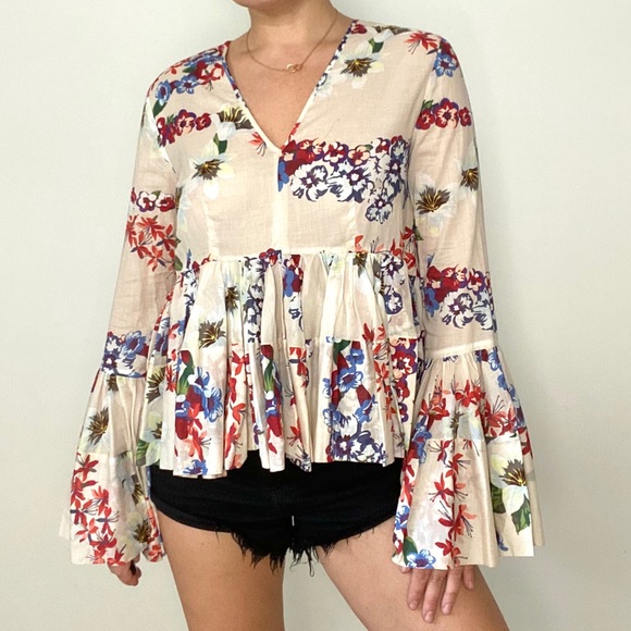 MSGM Floral Printed cotton Blouse - Picture 4 of 15